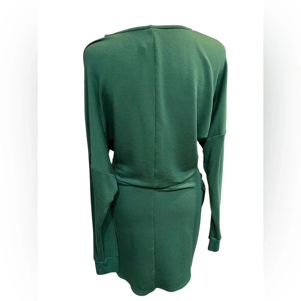 daily practice by Anthropology Long Sleeve Green Asymmetrical Mini Dress - M - Picture 7 of 9